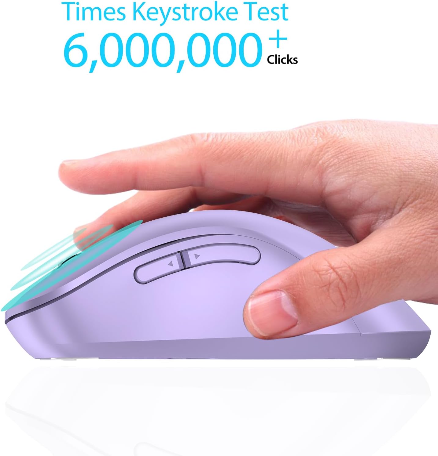 memzuoix 2.4G Wireless Mouse, 1400 DPI Computer Mice with USB Receiver, Portable Wireless USB Mouse Battery Powered Cordless Mice for Laptop, PC, Desktop, 5 Buttons (Lilac)