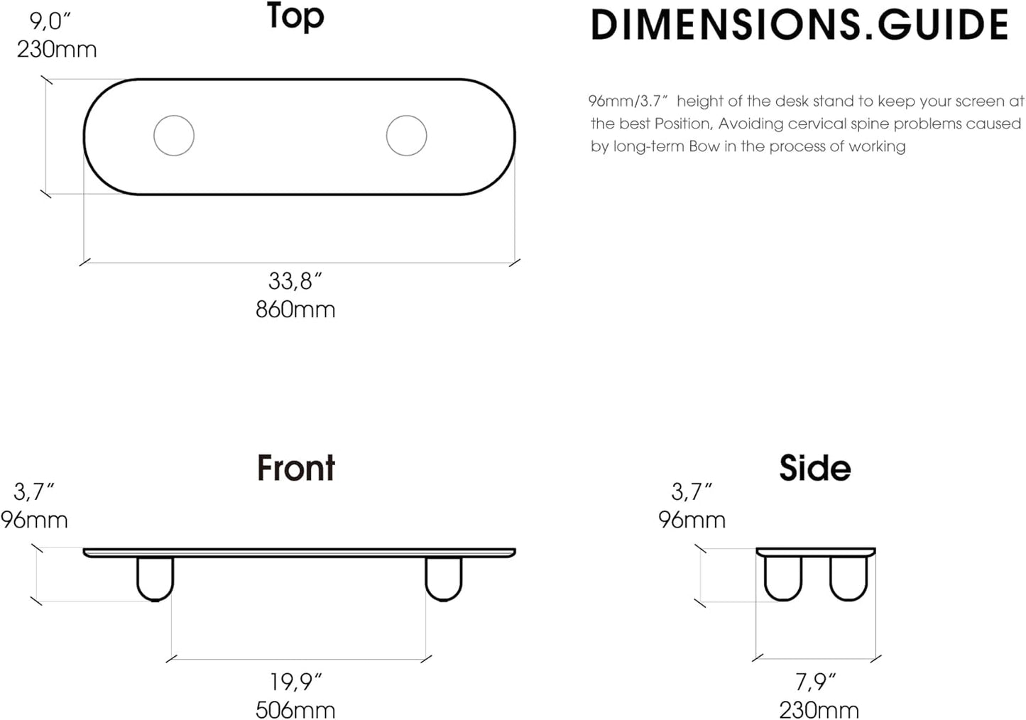 Fenge Monitor Stand Riser, 34 Inch Dual Monitor Riser for Large Monitors, Desk Organizer with Glass Shelf & Solid Wood Legs, Computer Stand for Laptop, TV, PC, Printer, Black