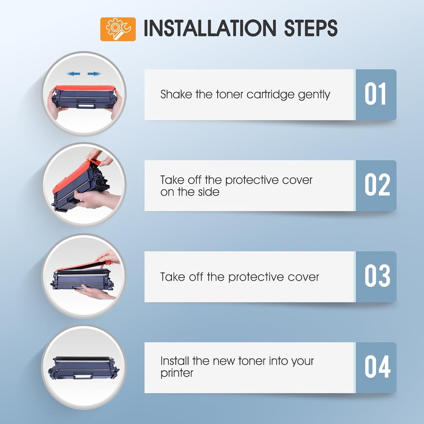 TN810 TN810XL TN-810 Toner Cartridge 4-Pack Compatible for TN810 TN-810 TN-810XL TN 810 Toner Cartridge for MFCL9610CDN HLL9410CDN HLL9430CDN HLL9470CDN MFCL9630CDN MFCL9670CDN Printer (B/C/Y/M)