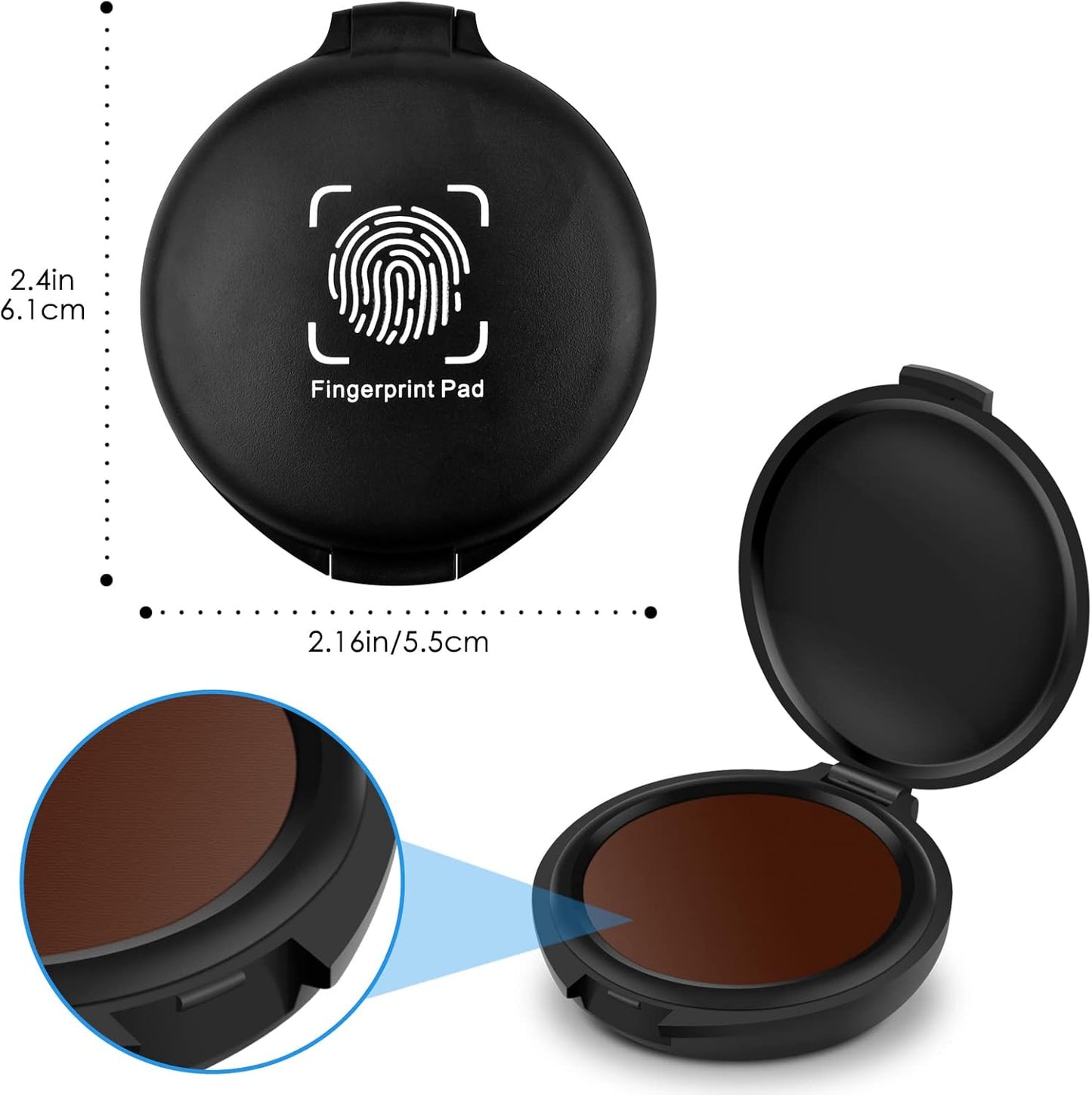 ERKOON 6 Pack Fingerprint Ink Pads, Thumbprint Ink Pad for Notary Supplies Identification Security ID Fingerprint Cards Law Enforcement Fingerprint (Red-1 Pack)