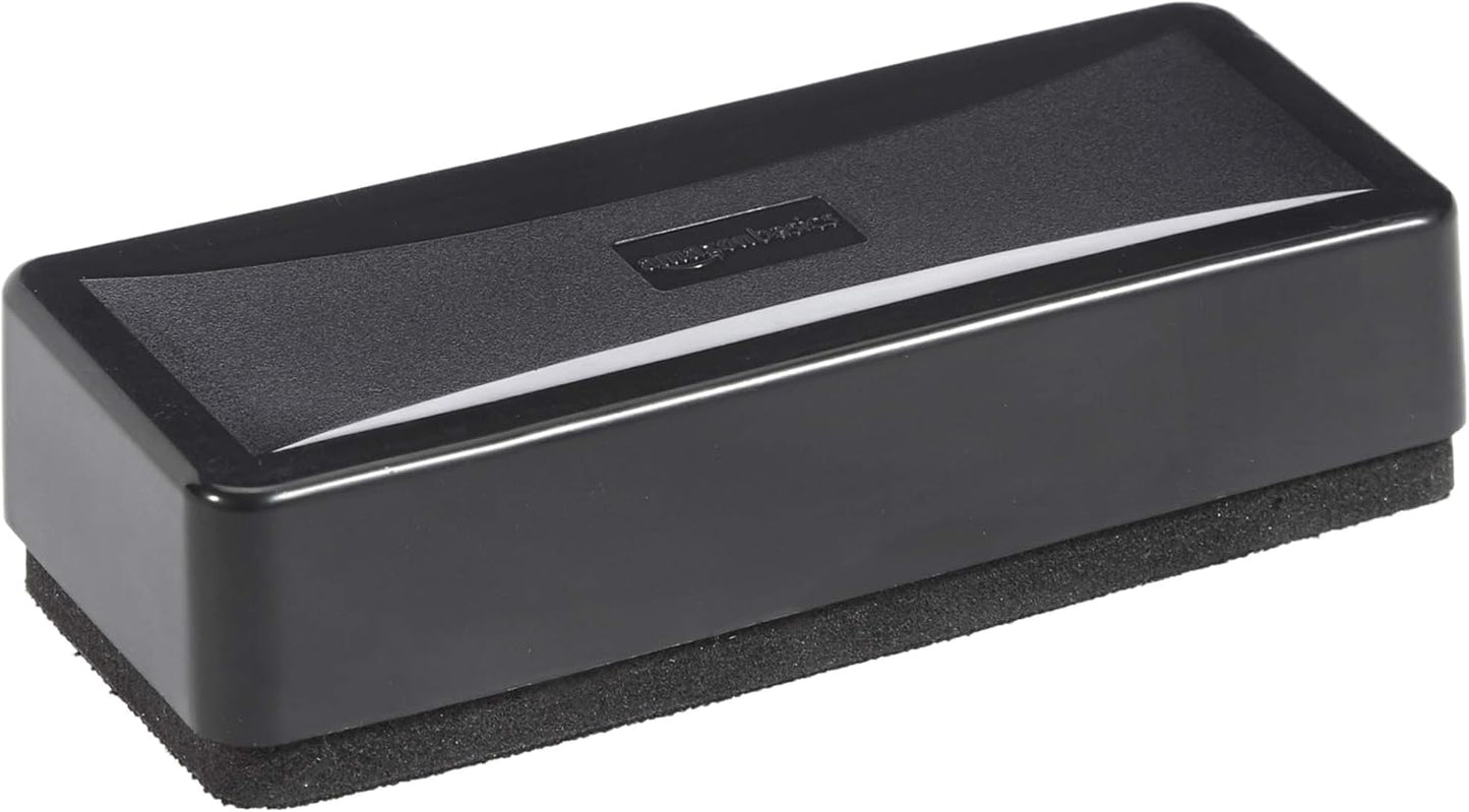 Amazon Basics Dry-Erase Whiteboard Eraser, for School, Office, Home, and Classroom, Black, 8-Pack,