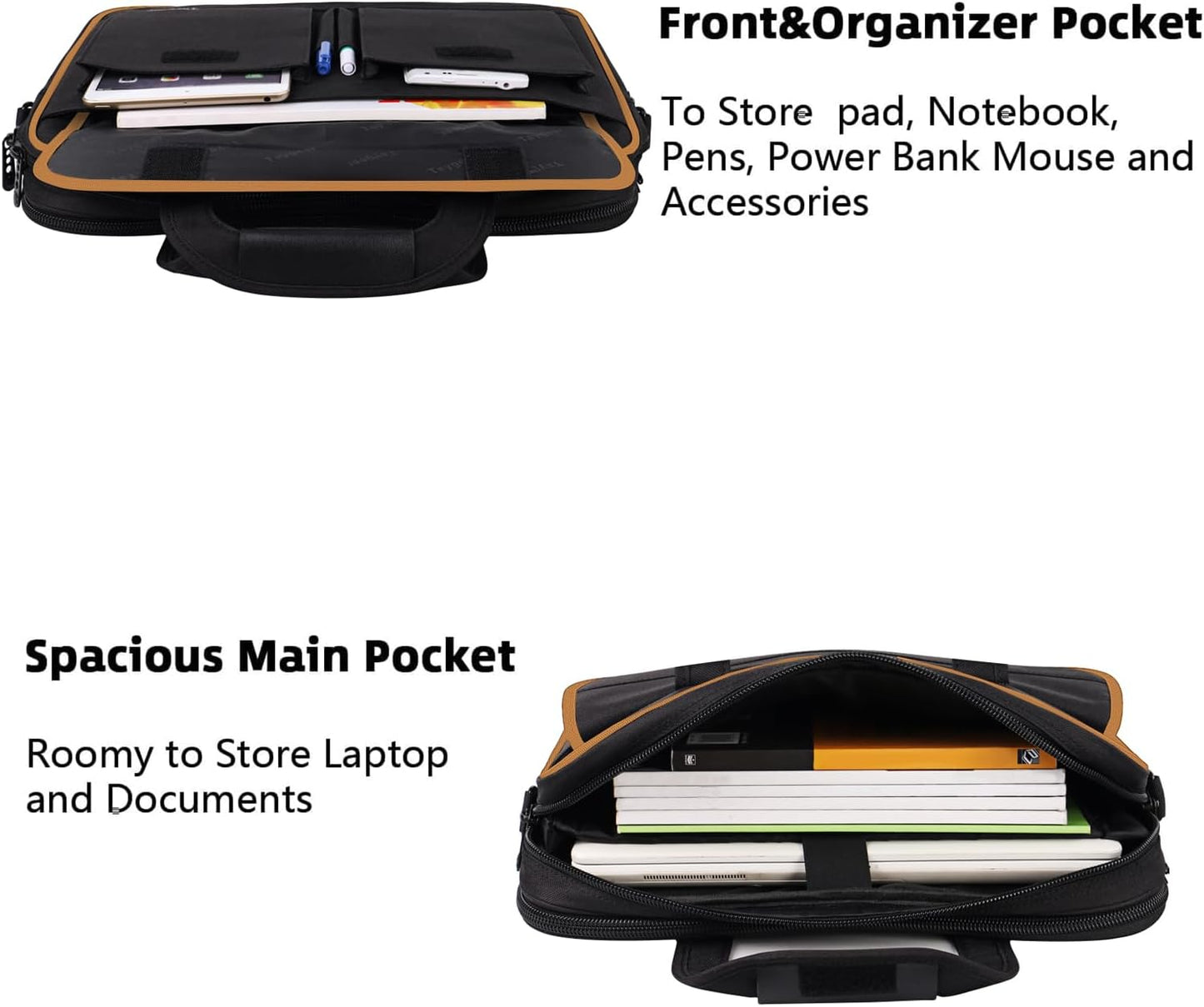 Taygeer Laptop Briefcase, 15.6 Inch Laptop Bag for Men Women, Water Resistant Crossbody Messenger Shoulder Bag for Business, Professional Premium Office Briefcase for Notebook/Computer, Black Brown