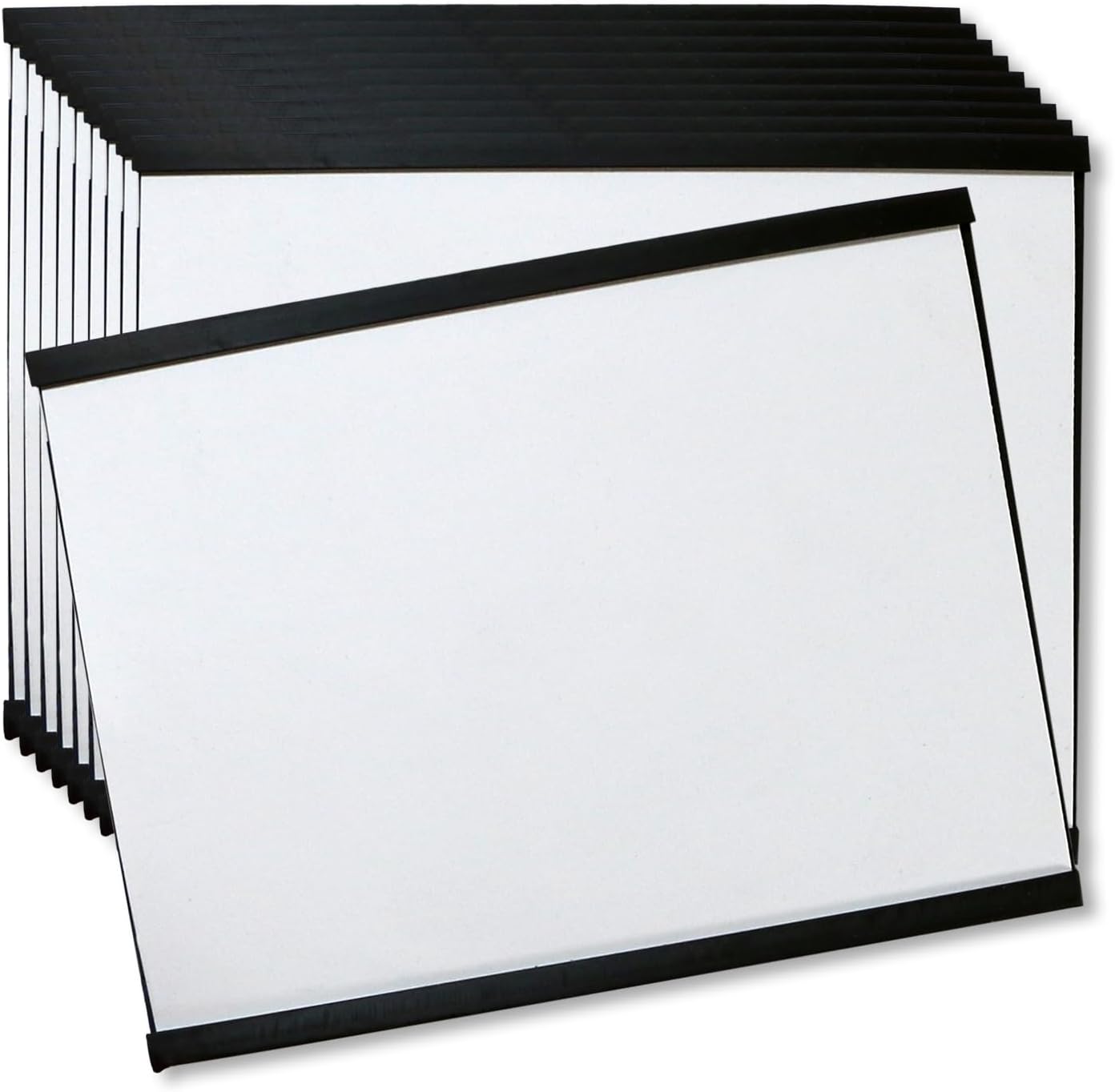 SmartSign (10-Pack) Magnetic C Channel Card Label Holders - 3" x 4" Metal Racks and Shelf Label Holders with Paper Inserts