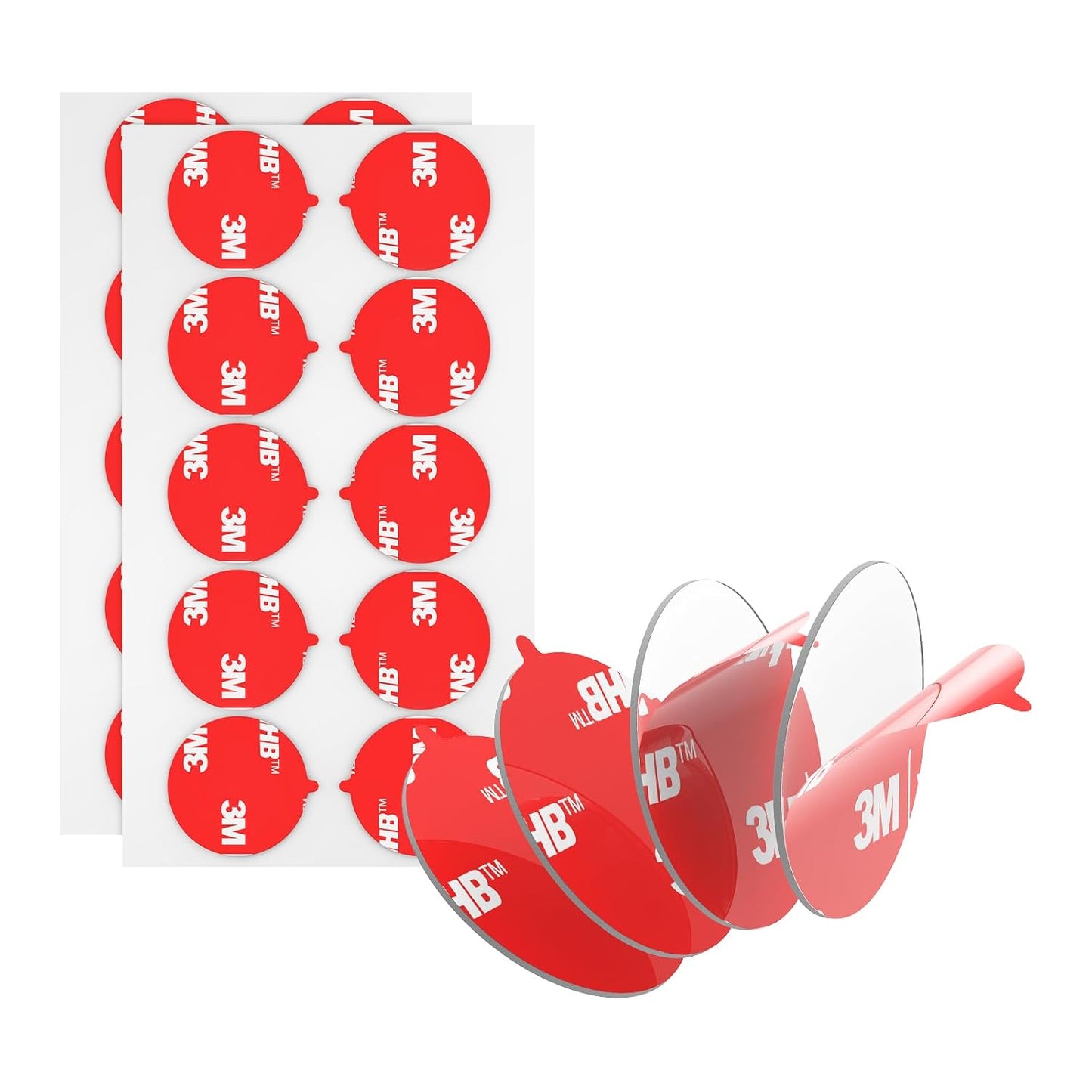 3M Double Sided Adhesive Dots Heavy Duty VHB 1" Diameter 0.02in Thick 20 PCS Clear 4905 Round Sticky Mounting Strong Adhesive Waterproof Foam Tape for Home Office Car Deco