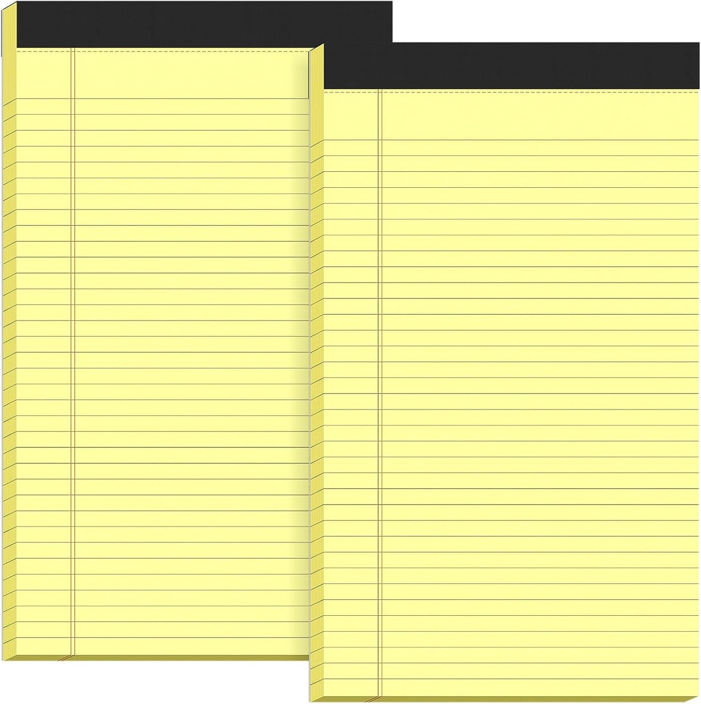 Legal Pads 8.5 x 14, Wide Ruled Legal Pad, Yellow Paper 8.5 x 14, 30 Sheets per Notepad, Large Writing Pad for Office Supplies, College, Micro Perforated Lined Writing Pads, 70 GSM 2 Pieces