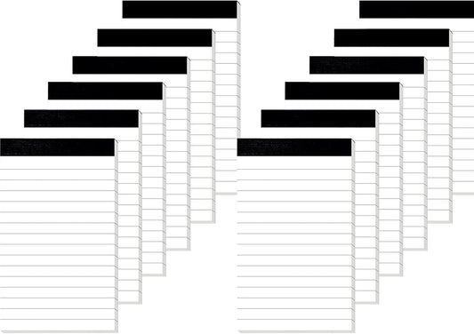 12 Pack Small Notepad, 3 x 5 Inch Ultra Quality Note Pads, Server Lined Papers and Desk Notepads for Office Supplies, Writing and Memo pads 30 Sheets Each