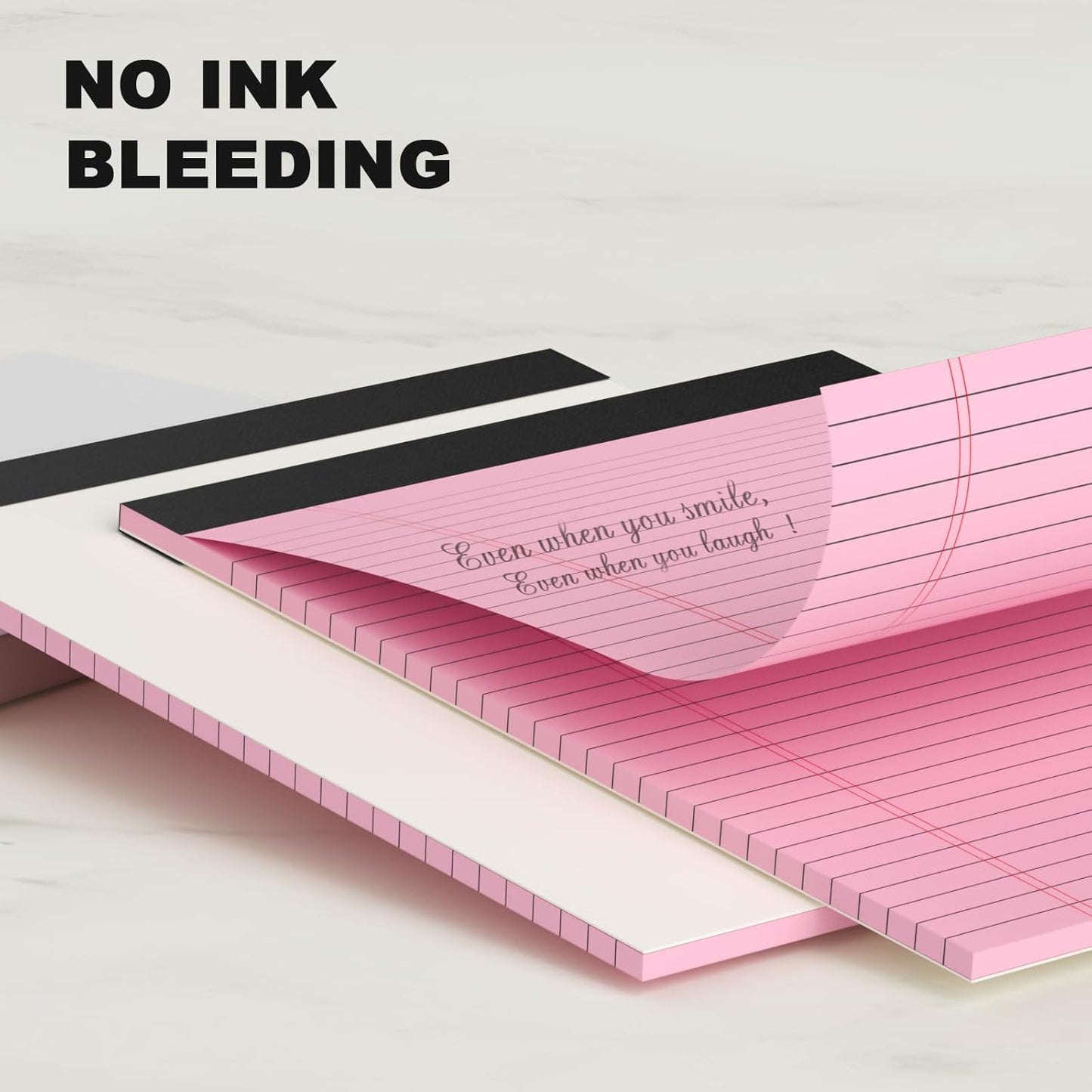 Colored Legal Pads 8.5 x 11 Note Pads 8.5 x 11 inch, Wide Ruled Clear Print Writing Pads 30 Sheets/Pad, 80gsm Colored Paper, Perforated Notepad with Sturdy Back (3 Pads)