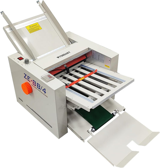 WYDDDARY Automatic Paper Folding Machine Fold Sizes 2x3in to 12x27in Small Horizontal Origami Machine Max Speed 262ft/min for Manuals Document Business Letters 110V 70W