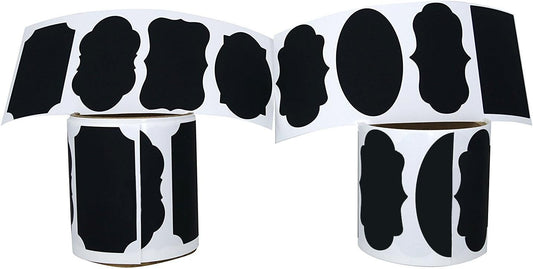 288 Large Chalkboard Labels Premium Reusable Chalkboard Stickers 3MM White Chalk Marker Dual Tip: Bullet/Chisel Labeling Jars, Parties, Craft Rooms, Weddings Organize Your Home & Kitchen (8 Rolls)