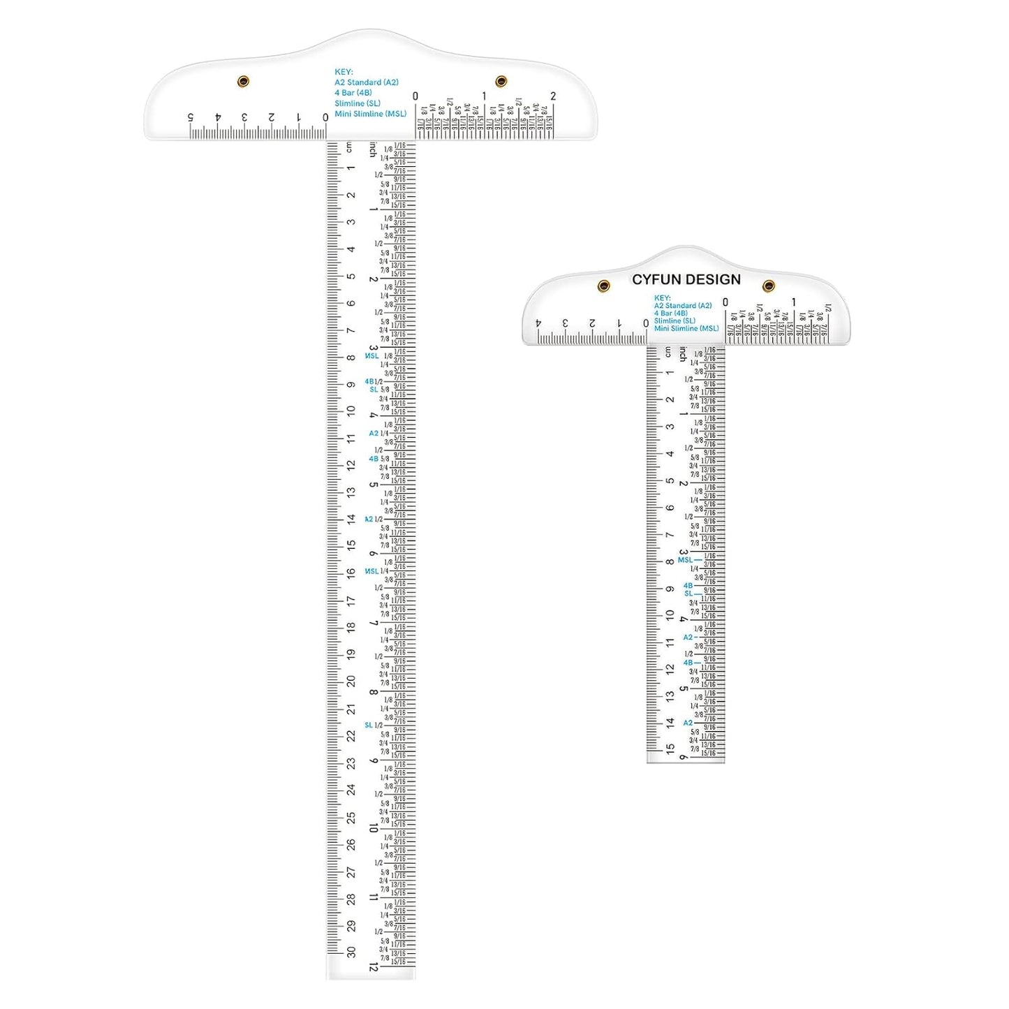 CYFUN DESIGN 12" 6" Acrylic T-Square Ruler Precision Marking T Square Ruler, 3 Pack, Transparent, T Ruler, for Crafting Drafting and General Layout Work Art Framing & Drafting Scrapbooking Crafting