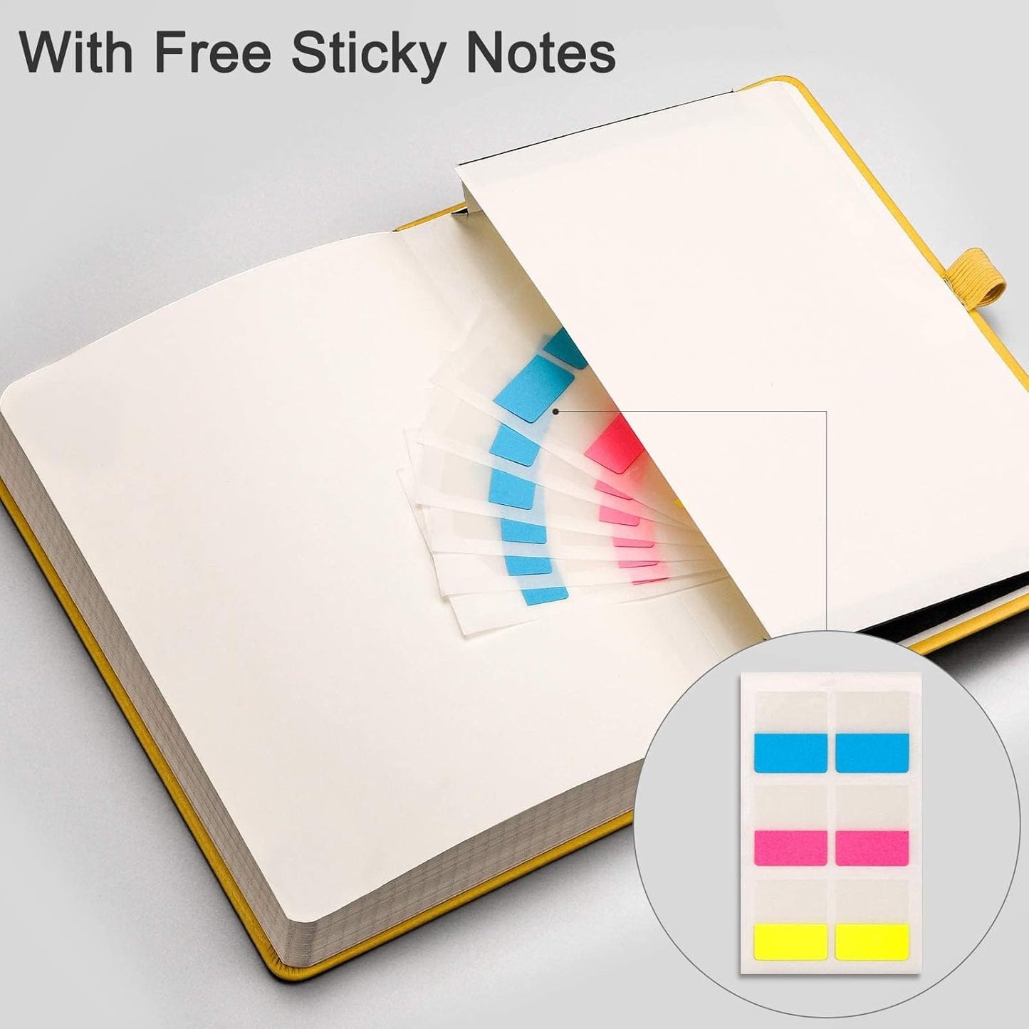 EMSHOI Graph Paper Notebook - 256 Pages A5 Graph Notebook/Journal, Square Grid Notebooks for Work, 120gsm Thick Paper, Executive Hardcover Leather, Inner Pocket, Pen Loop 5.75'' × 8.38''-Yellow