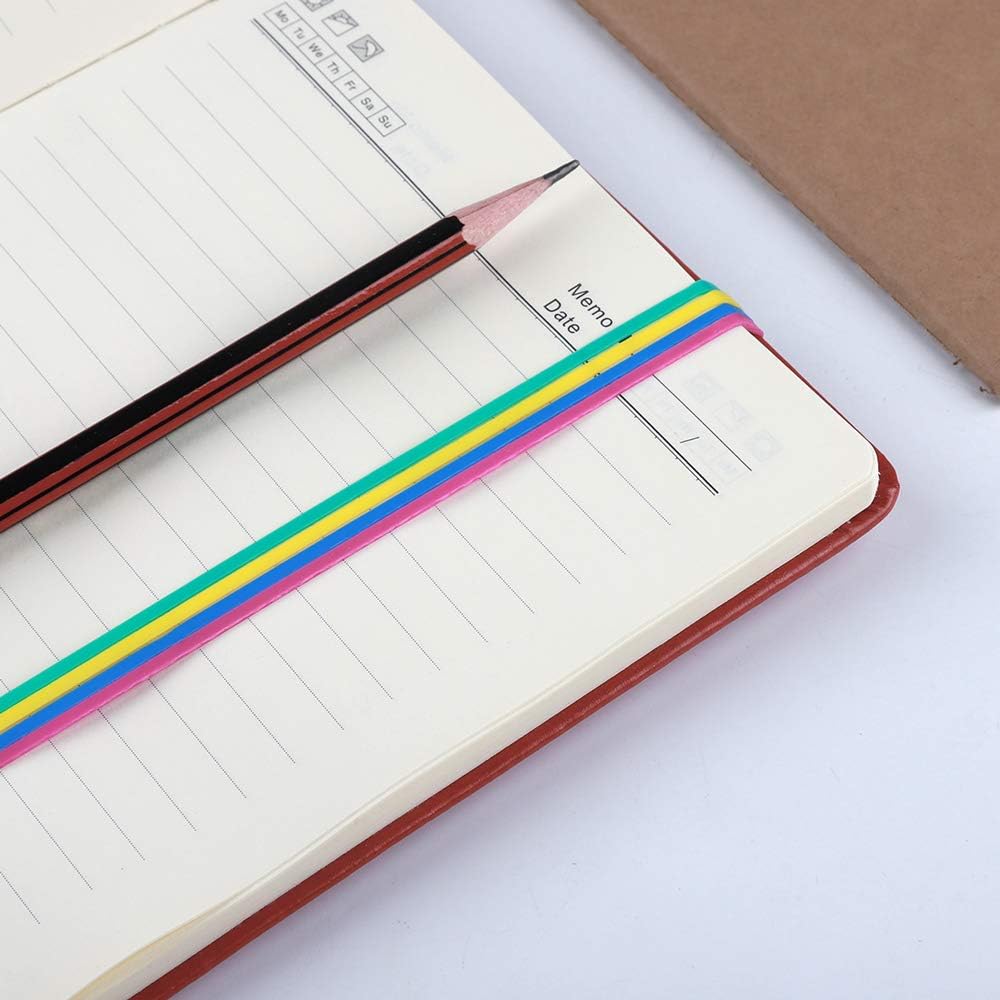 Rubber Bands, Size 33 (3 1/2" x 1/8'') Colorful Natural Rubber Band, 33 Colored Heavy Duty Elastic Office Supplies Rubber Bands for Office Files Bank Paper Bills Money Home School, 1/4 Pound Bag