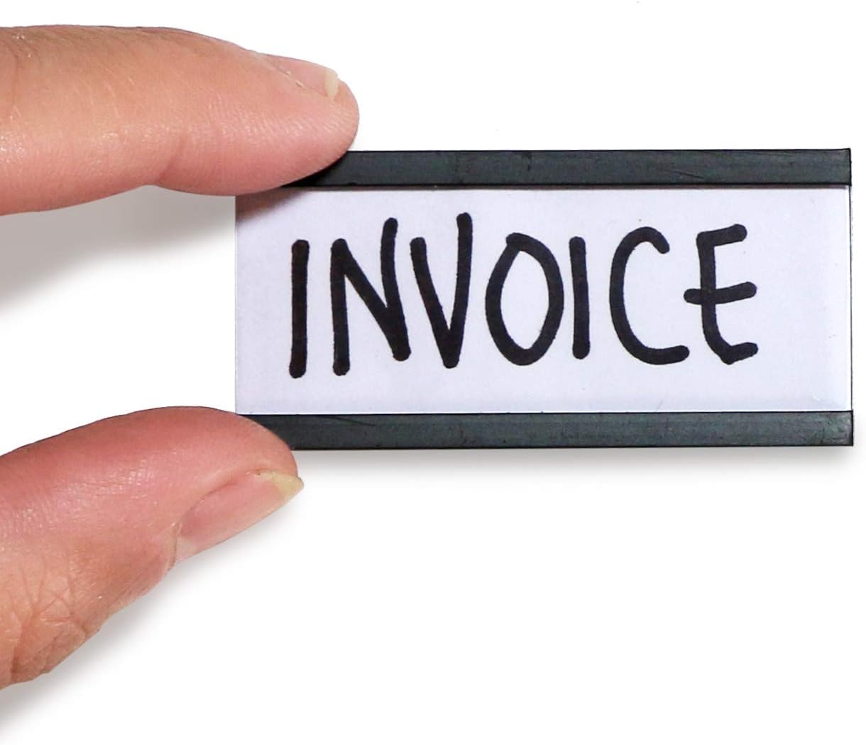 SmartSign Magnetic 'C' Channel Card Holders for Metal Racks and Shelves | 1" x 2" Pack of 25