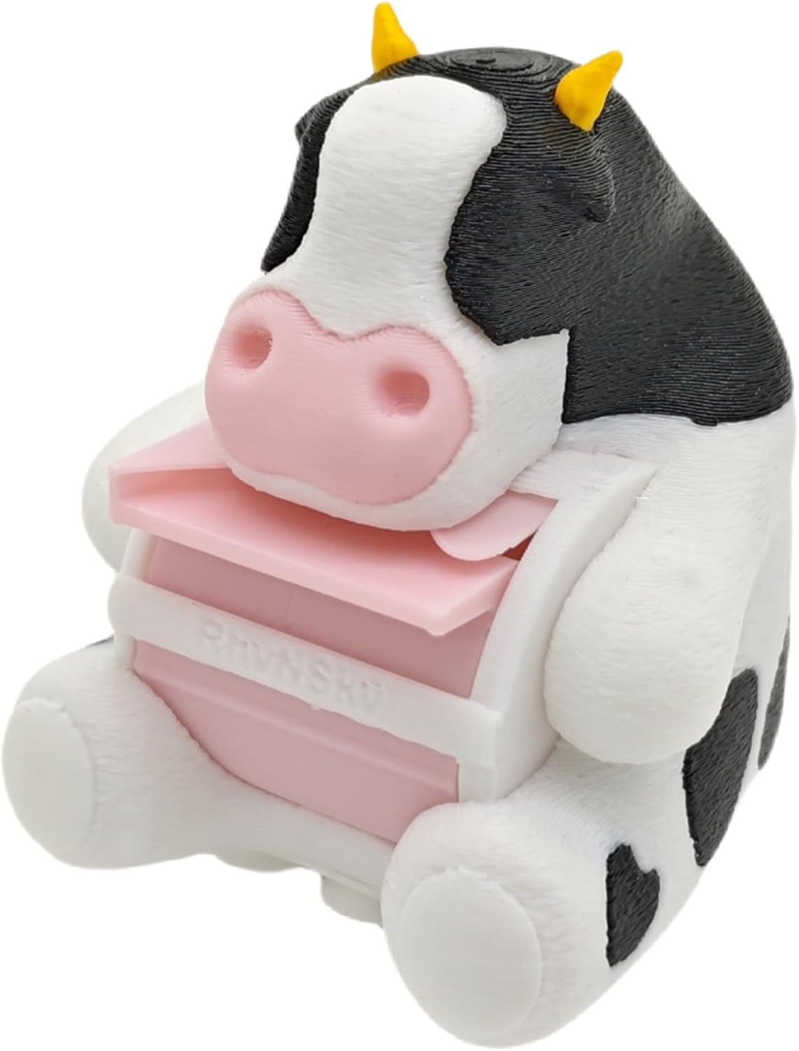 Cute Office Accessories - Stamp Roll Holder Postage Stamp Dispenser for Desk, No Stamps, 1.18" Core, Black Cow Design, C04