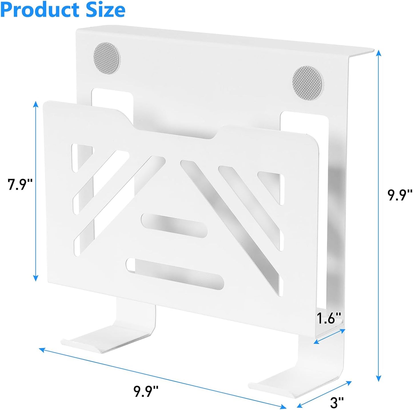 MAXECHO Desk Side Storage, Under Desk Laptop Mount, Table Side Hanging File Organizer, No Drill Clamp On Cable Management Tray, Laptop Holder with 2 Hooks for Office and Home, Load 22 Lbs
