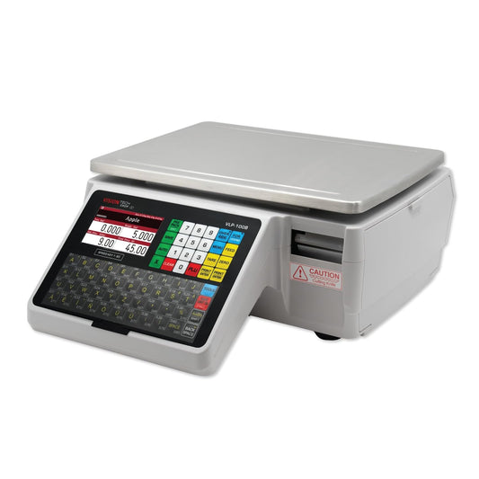 VisionTechShop VLP-100B Label Printing Scale, Capacity 30/60lb Readability 0.01/0.02lb, NTEP Legal for Trade, English, Spanish Available