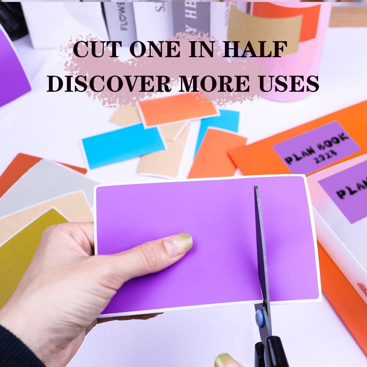 PARLAIM 3 X 5 Inch Rectangle Adhesive Color Coding Stickers,Square Purple Inventory Stickers -250 Per Dispenser Box（Purple）