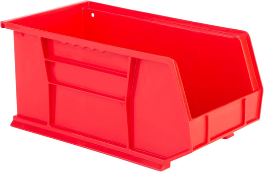 Hudson Exchange 15" x 8" x 7" Plastic Stackable Storage Bin and Hanging Container (Red, 1 Pack)