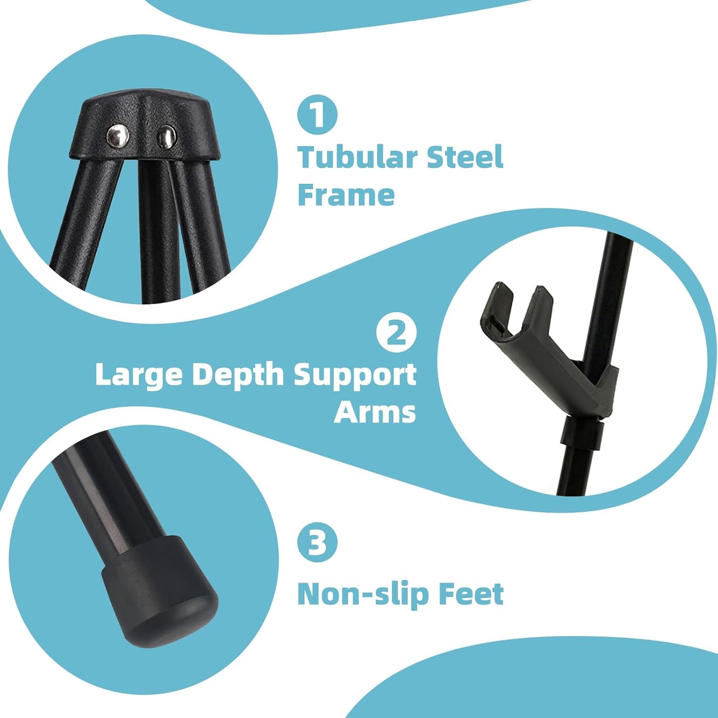 Easel Stand 65 Inches 3 Pcs, Lightweight Adjustable Art Easel for Display, Wedding Sign, Poster, Black Metal Easel with Portable Bags