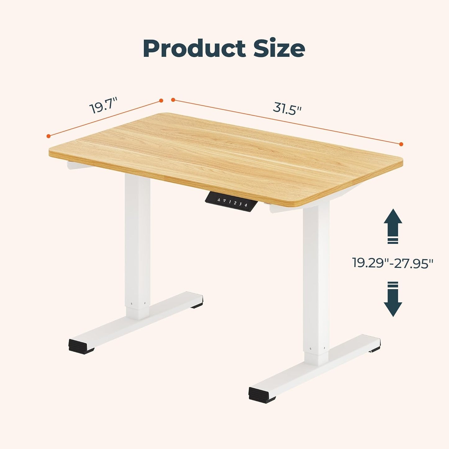 Small Adjustable Stand Up Desk for Children,One-Piece Standing Desk 31.5 x 19.7 Inch, Home Office Desk Computer Workstation, Maple