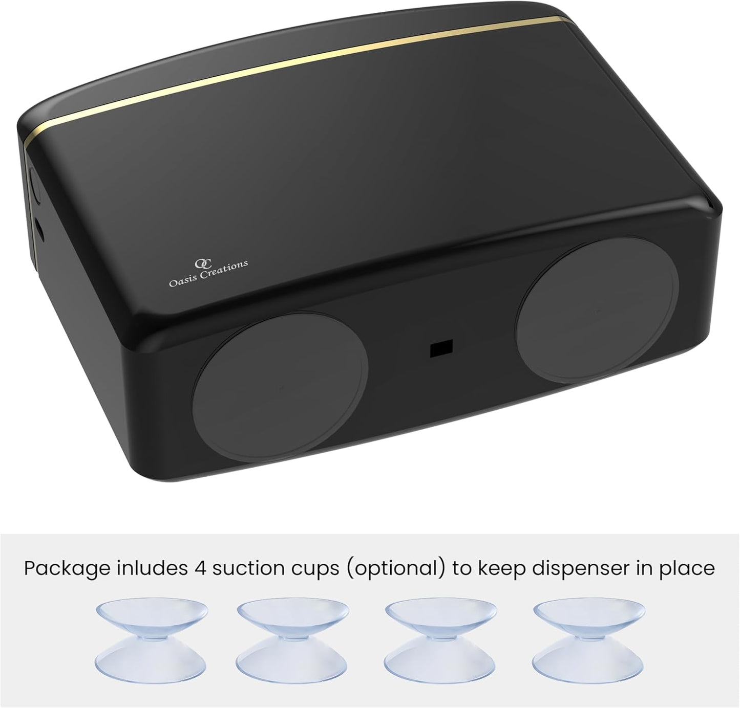 Countertop Multifold Hand Paper Towel Dispenser by Oasis Creations, Single Sheet Dispensing – Glossy Black