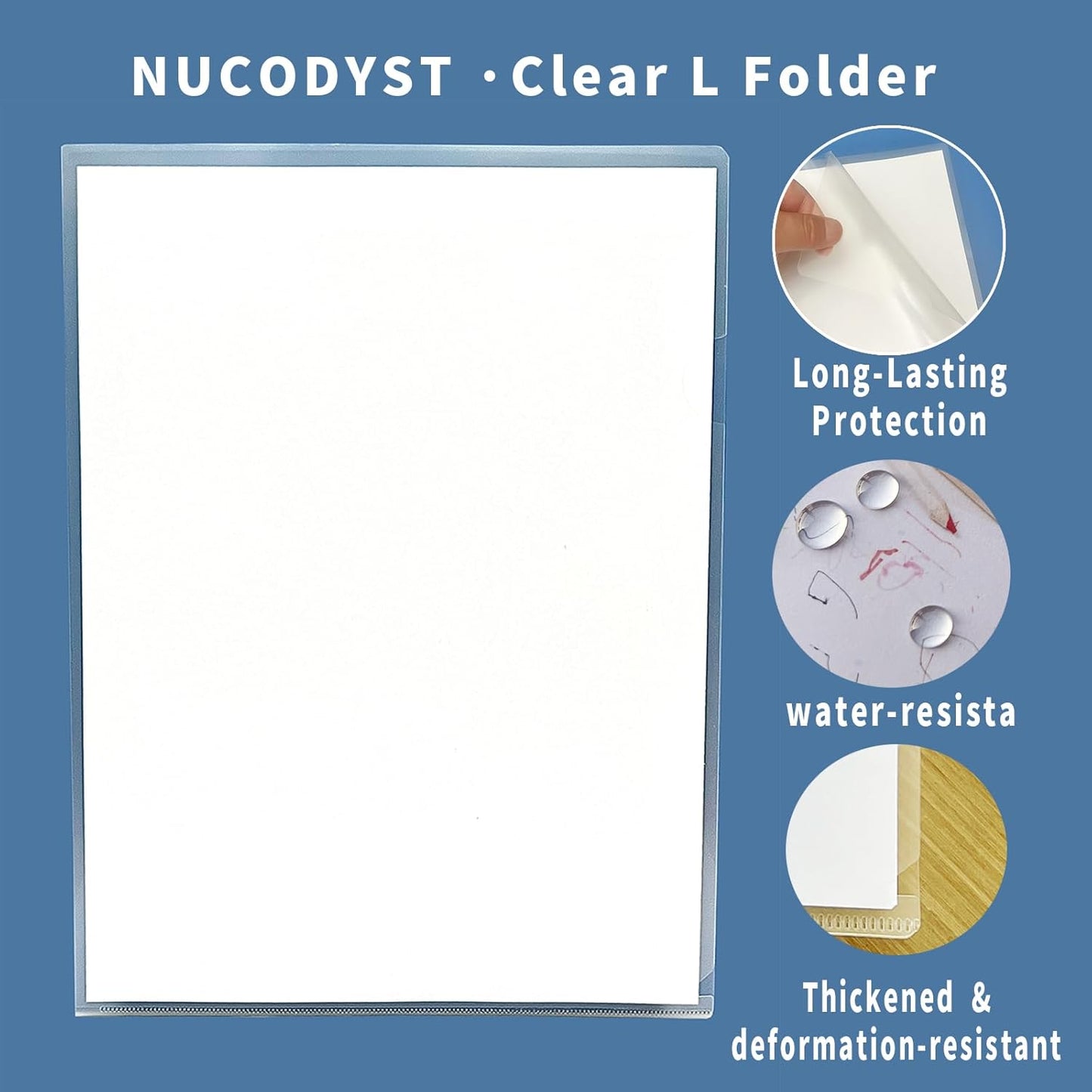 10 Pack Thick Clear Plastic Folders – Fits A4 & Letter Size Paper 8.5x11 Inch, Waterproof Document Protectors, Keeps Documents Organized for School, Office & Home