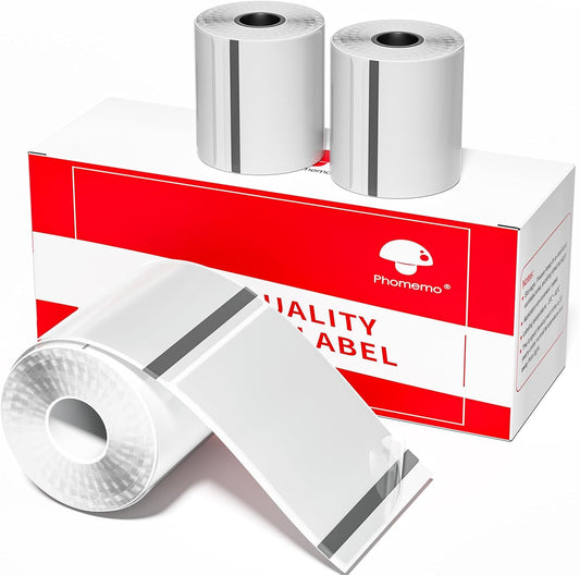 3 Rolls Phomemo Transparent Labels, 1.57'' x 2.36'' (40 x 60mm) Sticker for Phomemo M220 M110 M108 M250 M260 M221 M120 M150 Label Maker, for Barcode, Qr Code, Box, Name