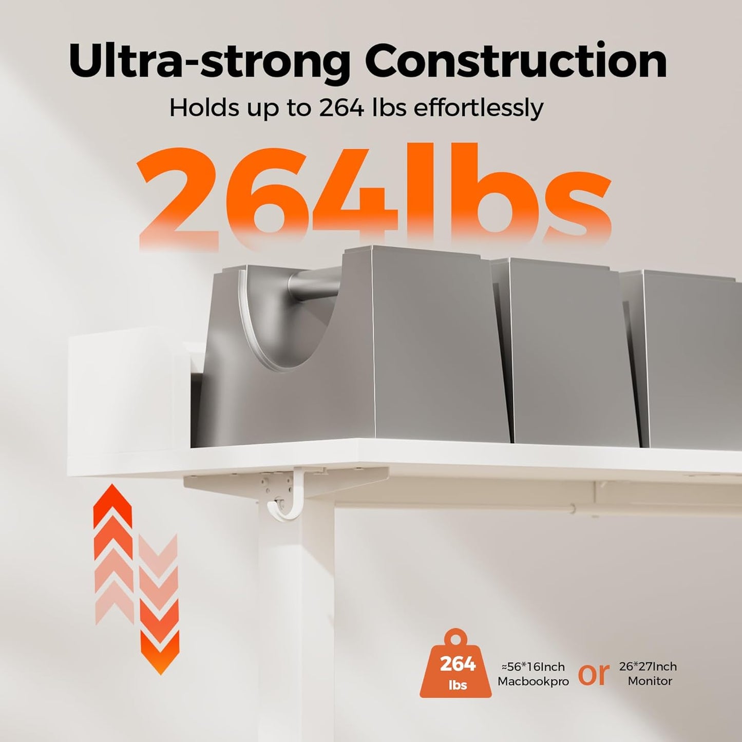 Agilestic L Shaped Standing Desk, Adjustable Height Corner Gaming Desk with Shelf, Sit Stand Up Desk, 63 x 55 Inch Home Office Computer Table, White