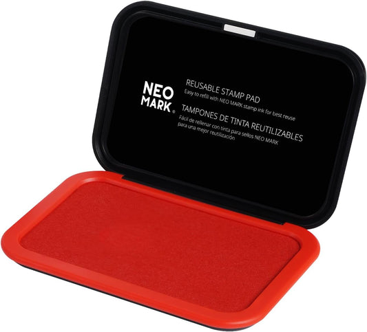 Medium Stamp Pad -2.8"x 4.4", Magnetic Lid, Premium Quality Felt Stamp Pad (Red)