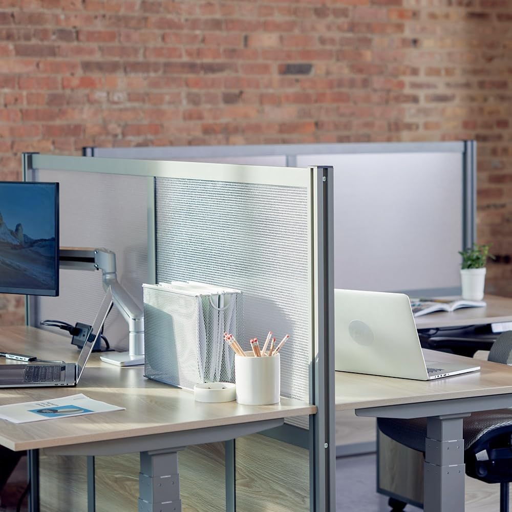 NBF Office Partitions - Cubicle Privacy Panel Wall Divider - Modern Room Separator with Quick Assembly - Indoor Laminate Free Standing Portable Room Divider Panel - 52" H x 73" W (Espresso)