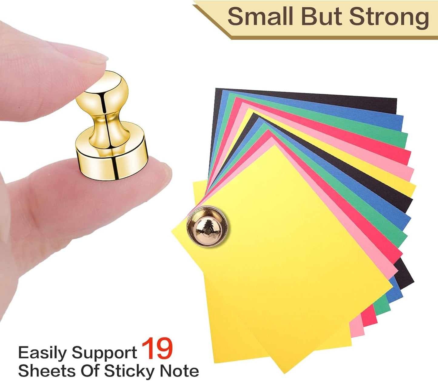 LOVIMAG 200Pcs Gold Fridge Magnets, Small and Strong Magnets for Whiteboard, Office, Classroom, Map, Kitchen Accessories, Office Accessories, Locker Accessories