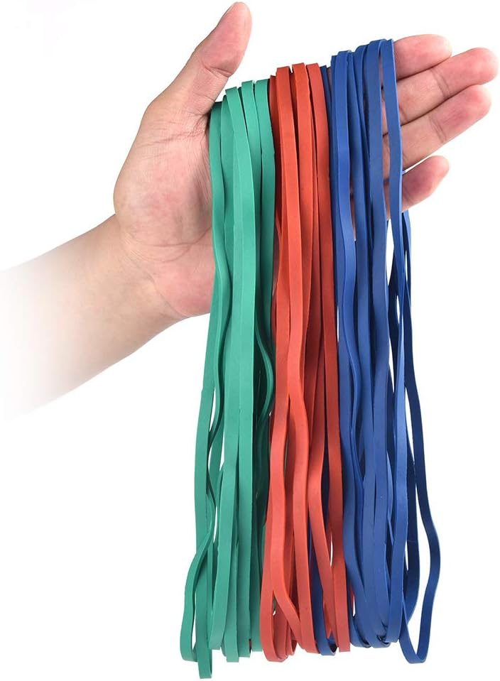 Coopay 12 Inches Extra Large Rubber Bands, 30 Pieces Heavy Duty Trash Can Band Bulk, Strong Elastic for Office Supply School Home, Garbage Cans, File Folders (Multicolored)