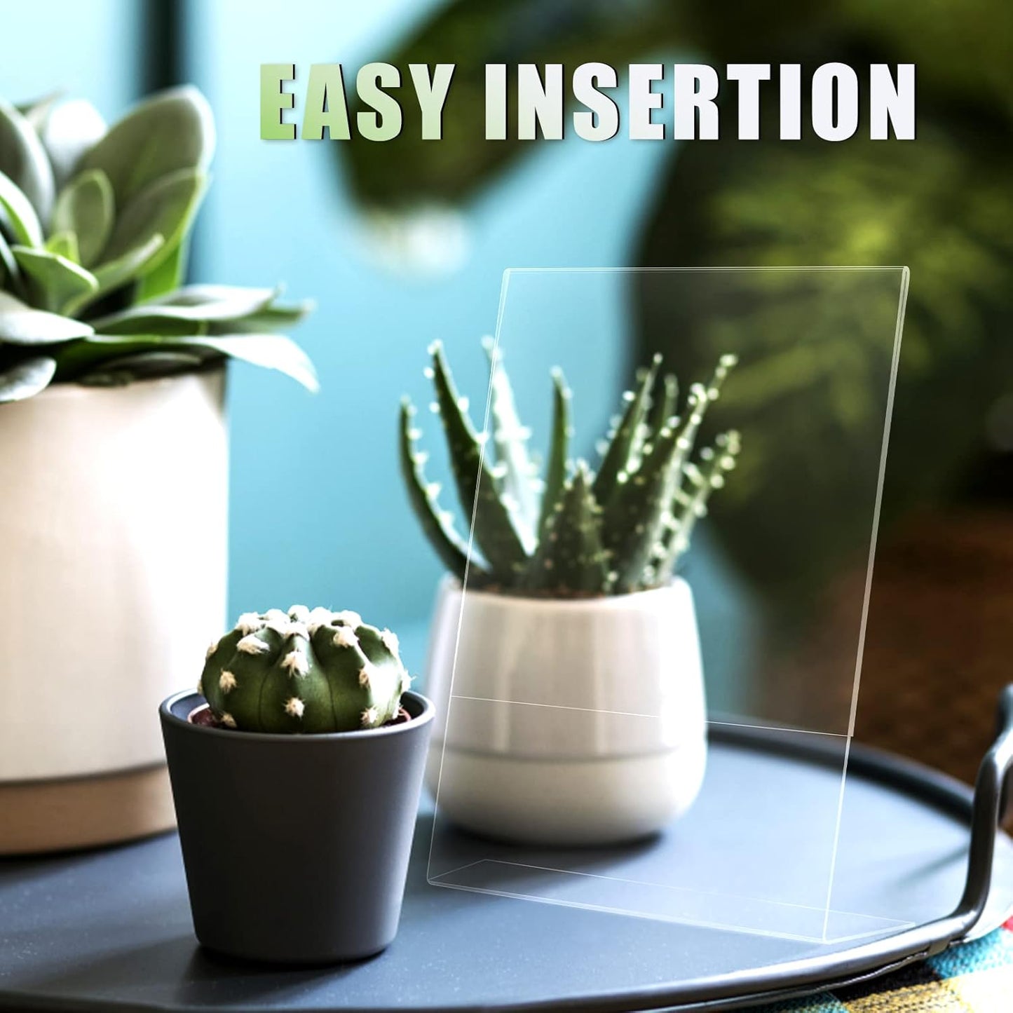 6pack 8.5x11 Acrylic, L Shape Clear Plastic, Menu Holder, Unbreakable Table sign holder for Restaurant, Office, School, Store and Home Use