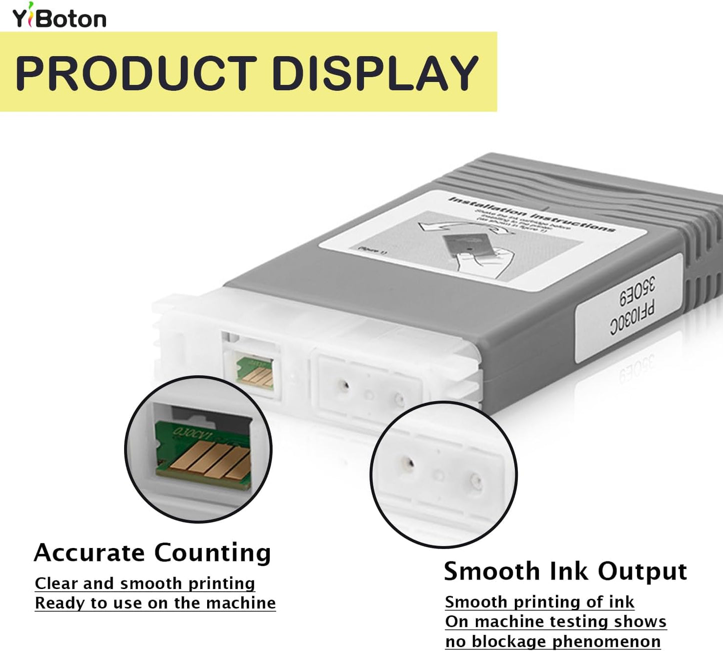 High Yield PFI-030 PFI030 Ink Cartridges Replacement for Canon PFI-030MBK PFI-030BK PFI-030C PFI-030M PFI-030Y Ink Tank Cartridge Compatible for Canon ImagePrograf TA-20 TA-30 TM-240 TM-340 Printer