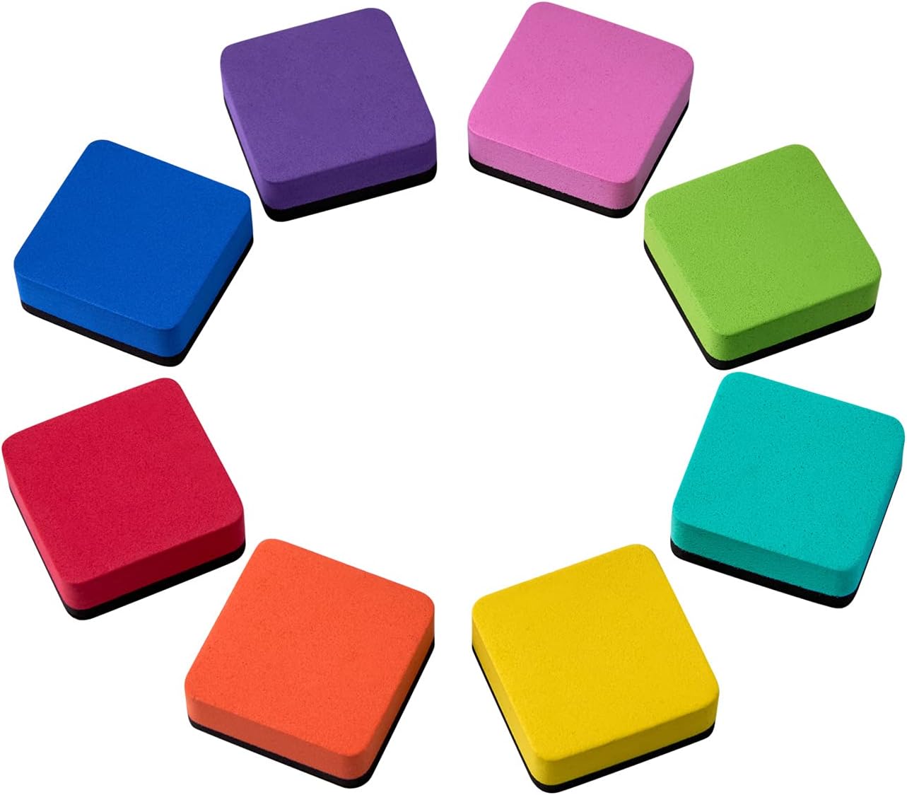 Dry Erase Erasers, Eeoyu 40 Pack Magnetic Whiteboard Dry Erasers Chalkboard Cleaner Wiper for Kids and Classroom Teacher Supplies Home and Office, 8 Color