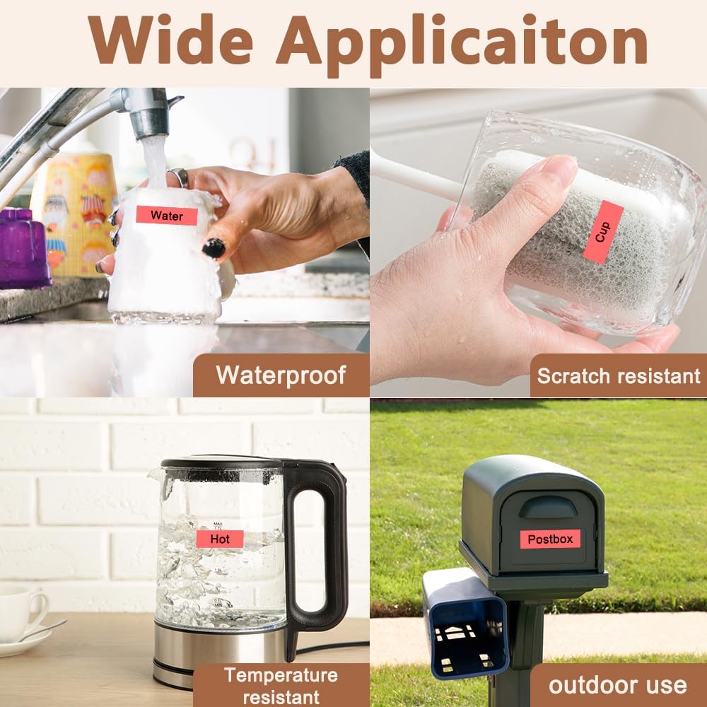 Hehua 9mm 0.35 Laminated Red Tape Compatible for Brother P-Touch TZe-421 TZe421 TZ-421 TZ421 TZe TZ Label Tape for Ptouch PT D210 D200 H110 1880, 3/8'' x 26.2ft Black on Red, 3 Pack