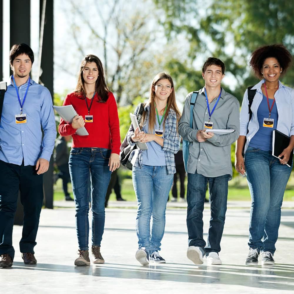 Ollain Badge Lanyards Neck Bulk Cruise Lanyards Lanyard with Clip for ID Card Name Tags Badge Holders (Blue, 100 Pack)