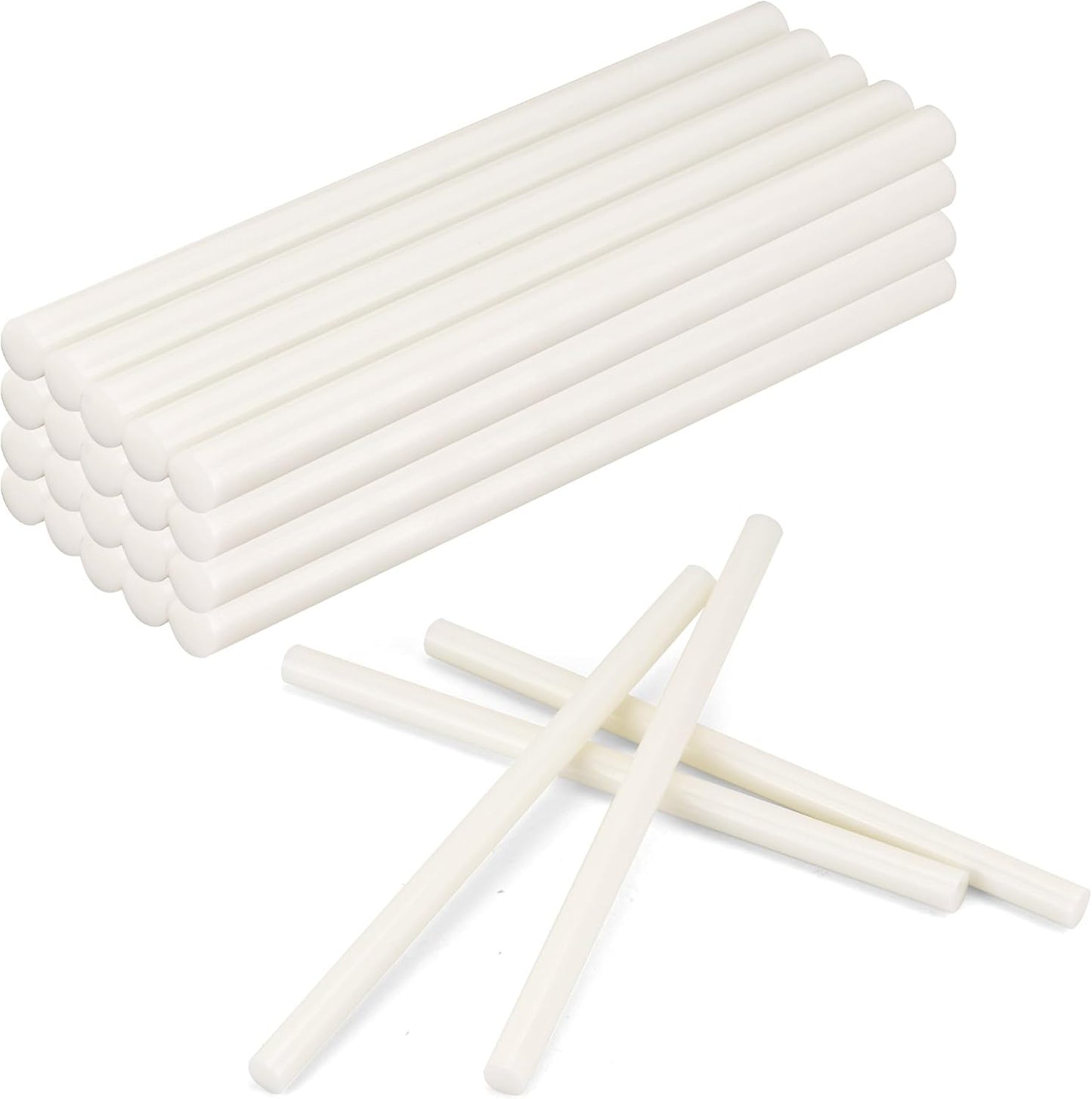 MATUFF White Hot Glue Sticks Full Size 0.43” Dia x 8” Long, 20 pcs Hot melt Adhesive Glue Sticks, All-Purpose Colored Glue Gun Sticks for DIY White Crafting Arts and Wedding Cards, Stamp Sealing