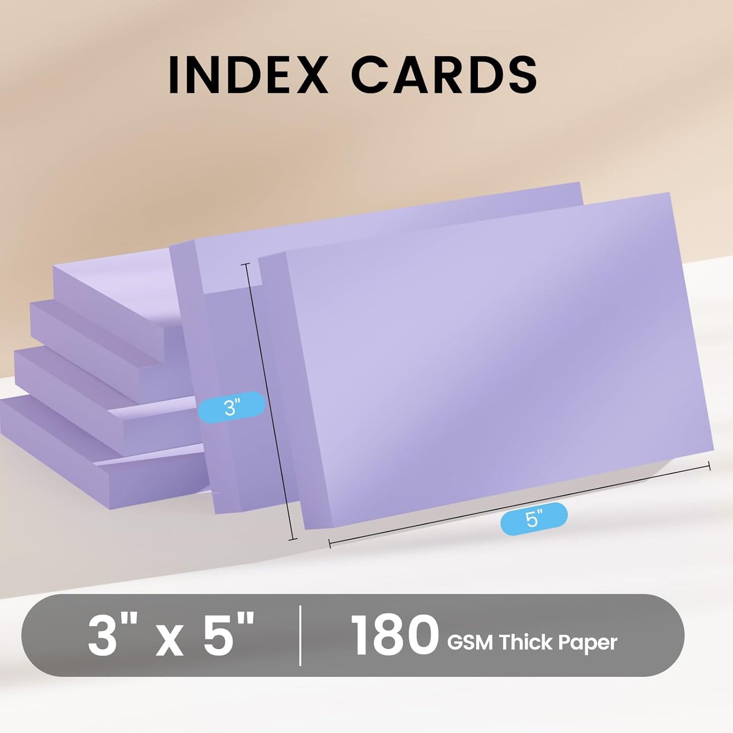 Index Cards 3x5 Inch, 300sheets, Flash Cards, Blank Purple Note Cards Paper For Studying, Schools Supplies, College, Office And Home Organization, Note Taking Supplies