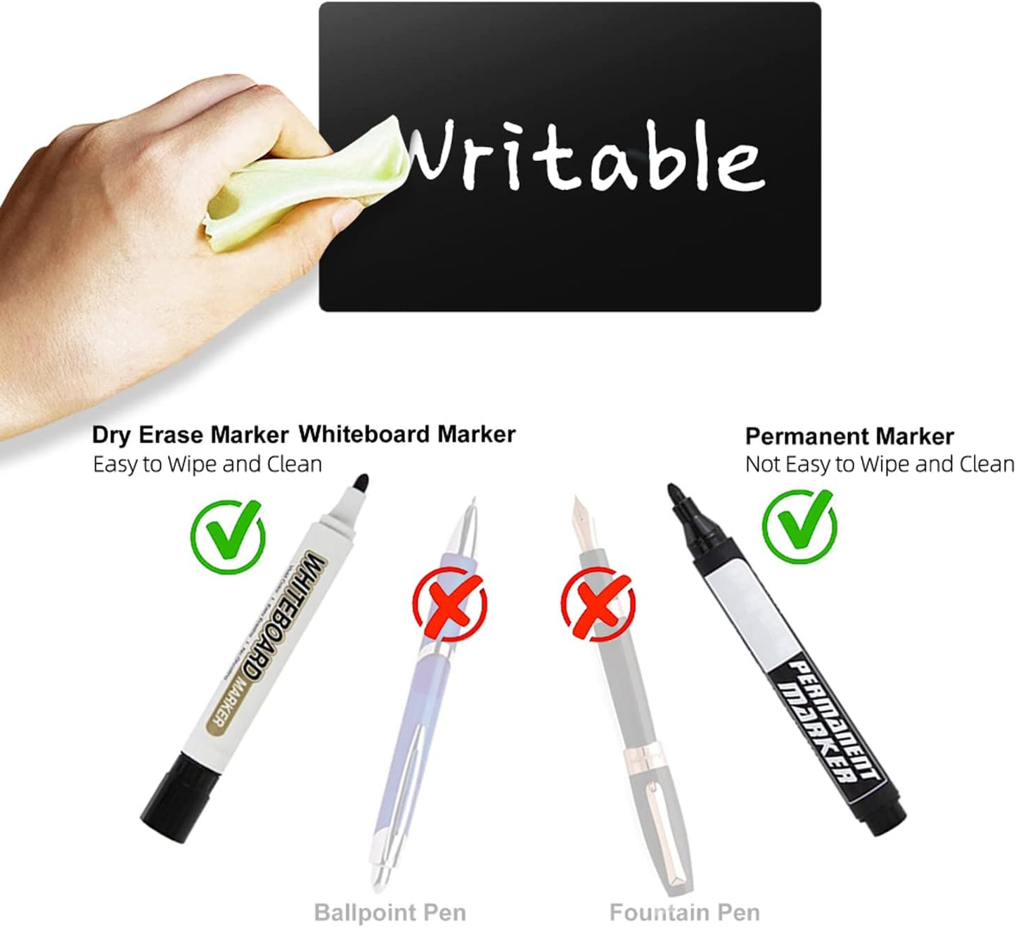 Rectangle Labels Sticker 3×5 Inch Vinyl Floor Stickers Color Coding Name Tags Roll Removable 200 PCS, Black