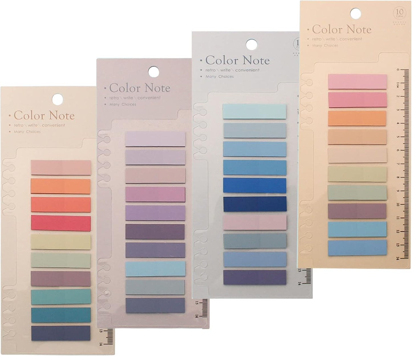 Potanro 800 Pcs Sticky Index Tabs, 4 Sheets Strip Index Tabs, Writable Page Sticky Notes with Ruler for Page Marking Classify File