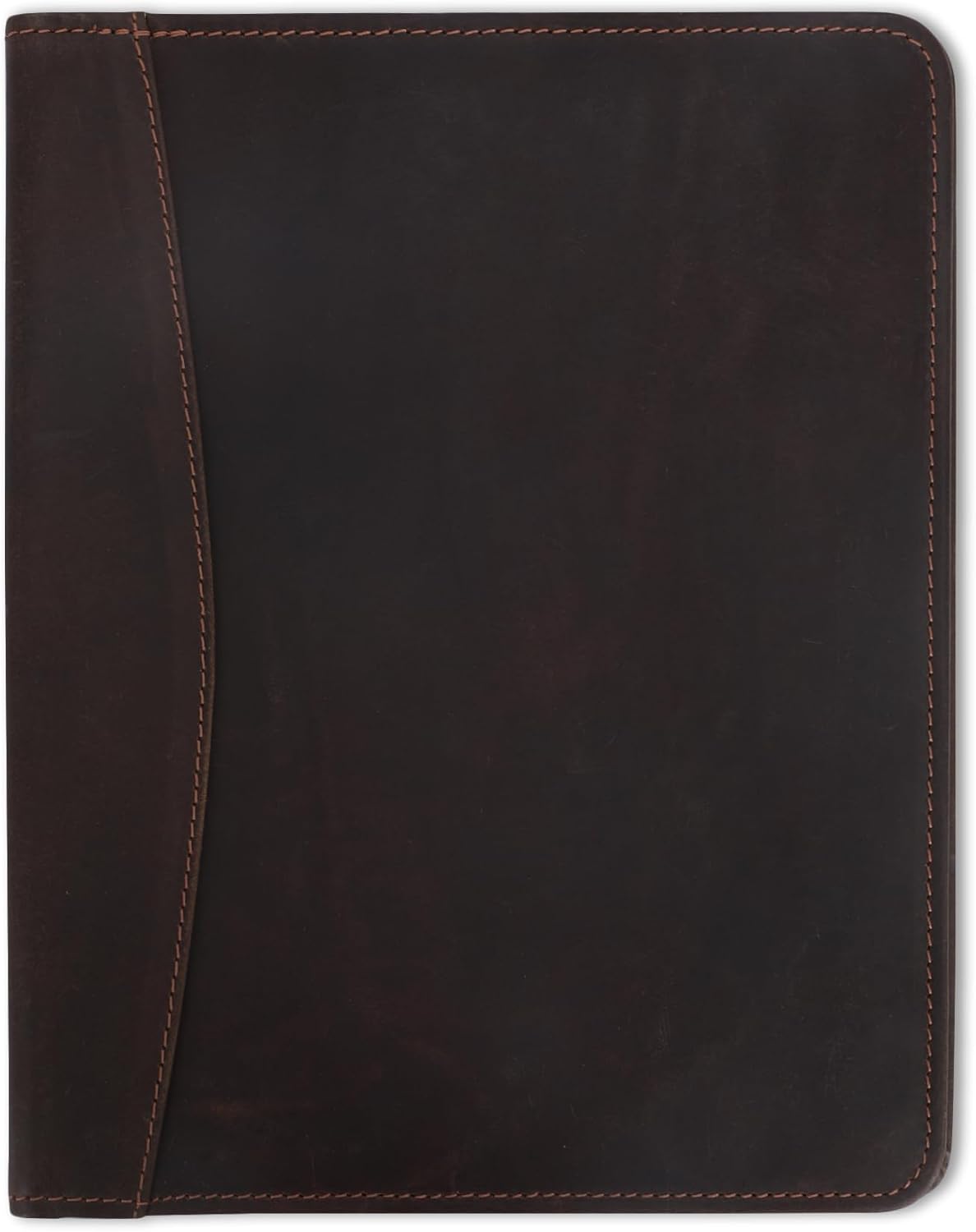 Heavy Duty Buffalo Leather Legal Pad Portfolio Handmade Executive Notebook Binder, Professional Padfolio Organizer Gift for Men and Women Genuine Leather Resume Document Holder (Dark Brown)