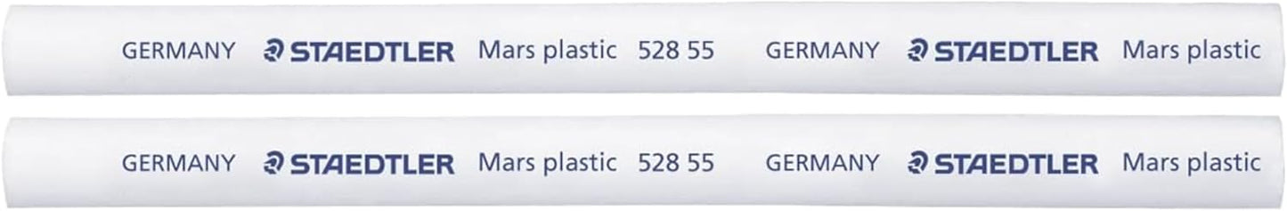 STAEDTLER Mars Plastic Eraser Refills - Latex-Free Erasers, Replacements for Refillable Holder, Home, School & Office, White, 2-Pack