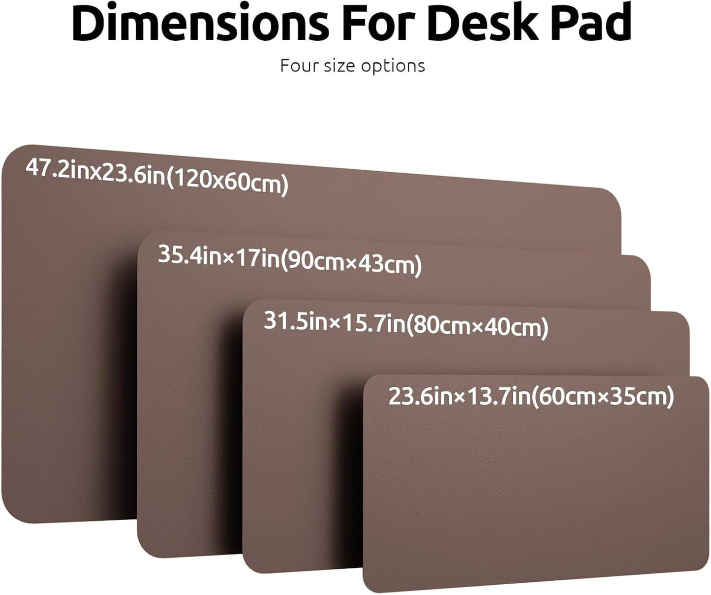 YSAGi Leather Desk Protector, Office Mat, Large Mouse Mat, Non-Slip PU Leather Blotter, Laptop Desk, Waterproof Writing Pad for Office and Home (Chocolate, 47.2" x 23.6")