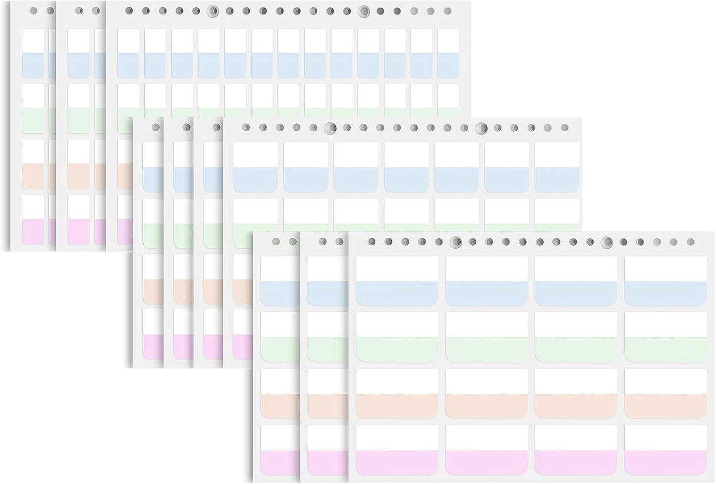 316 PCS Index Tabs, 10 Sheets, 3 Sizes Divider Tabs Stickers, Self Adhesive Book Tabs, Page Marker Bookmark, Writable Tab Flags