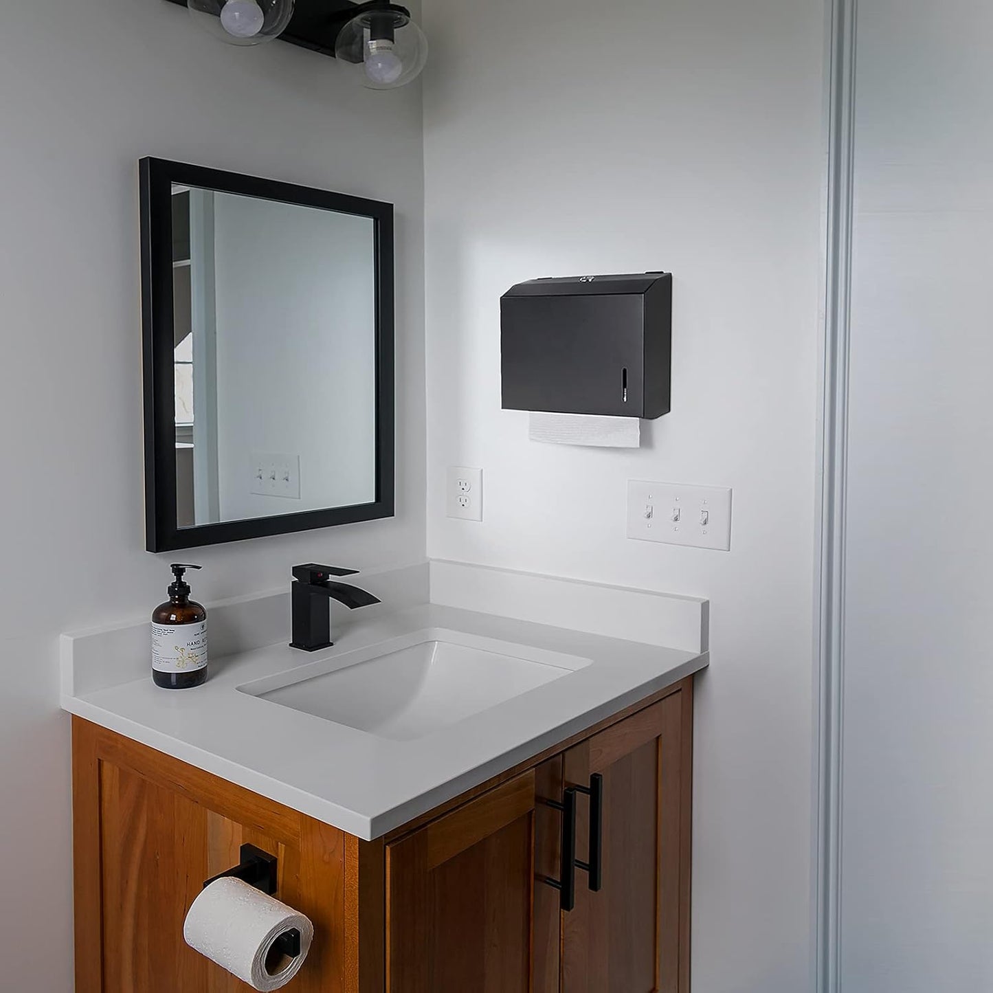 Wall Mounte Commercial Paper Towel Dispensers, 10.4" L x 3.3" D x 8.3" H, Stainless Steel C-Fold Multifold Hand Paper Tissue Holder with Lock