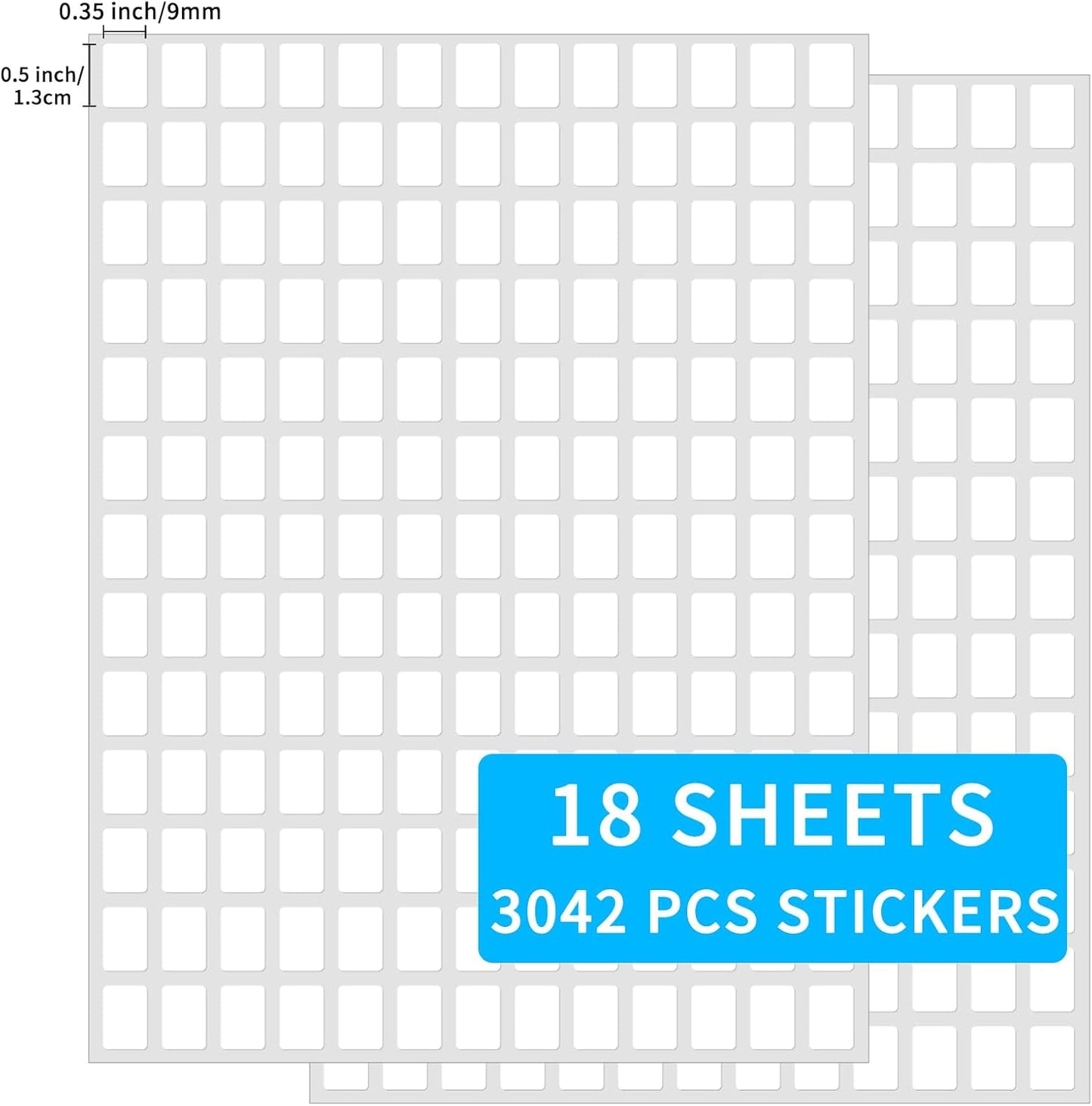 3040 Pcs Matte Small White Labels Stickers Blank Labels Removable Price Tags Labels Stickers for Jars Boxes File Folders Envelopes School Office Kitchen (13 X 9 mm)