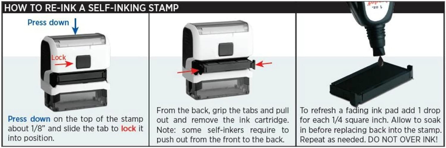 Infusion Self-Inking Custom Rubber Stamp (Personal or Business Use) - Choose from 16 Colors (1-1/2" x 2-3/8")