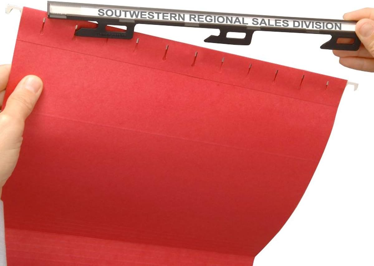 New Ultimate Office MagniFile Insertable Hanging File Folder Tabs. Indexes That Double The Size of Your File Titles to Find Files Fast! (Set of 10), Black