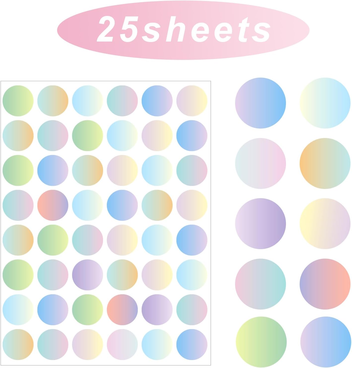 STARLIBOO Dot Stickers - Gradient Color Code Labels, 1inch Garage Sale & Yard Sale Price Tags, Writable Not Blurry (1200 Labels)